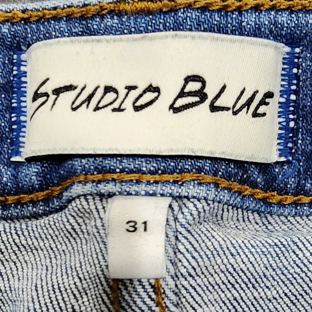 STUDIO BLUE WOMEN'S JEANS SIZE 31 (SIZE 12/13) DISTRESSED-EXCELLENT CONDITION - Picture 4 of 5